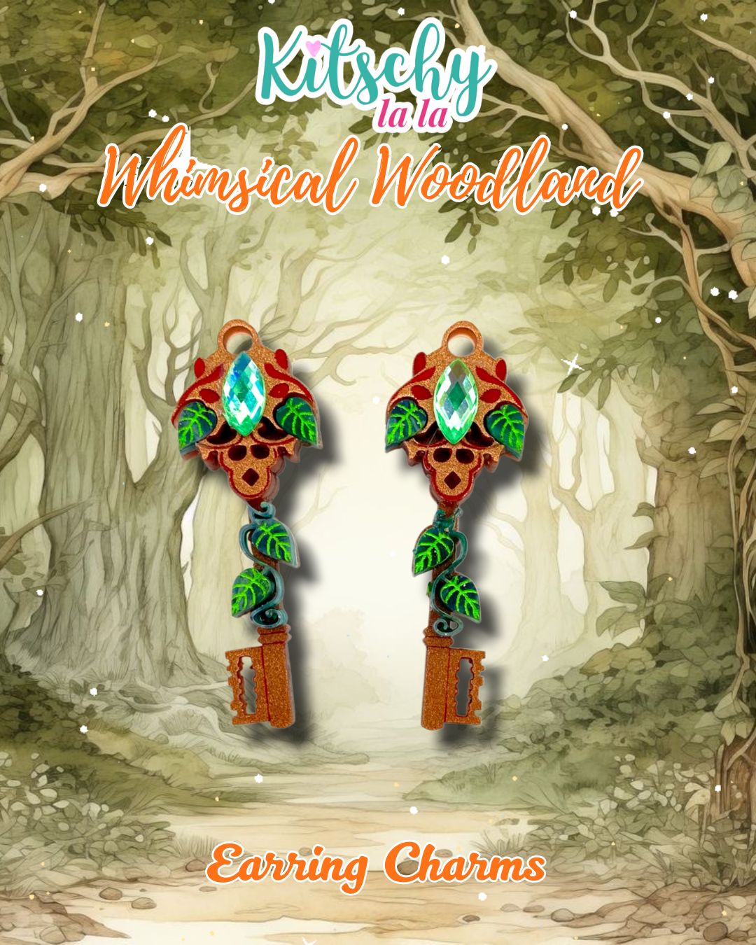 PRE ORDER Key to the Woodlands Earring Charms