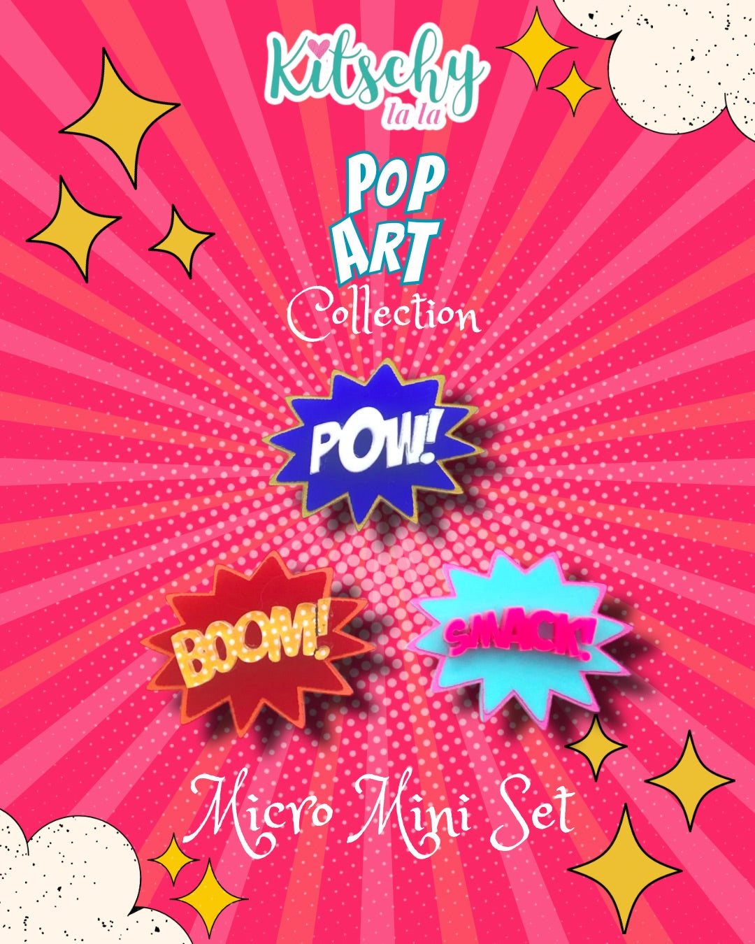 PRE ORDER Pop Art Micro Mini Brooch Set