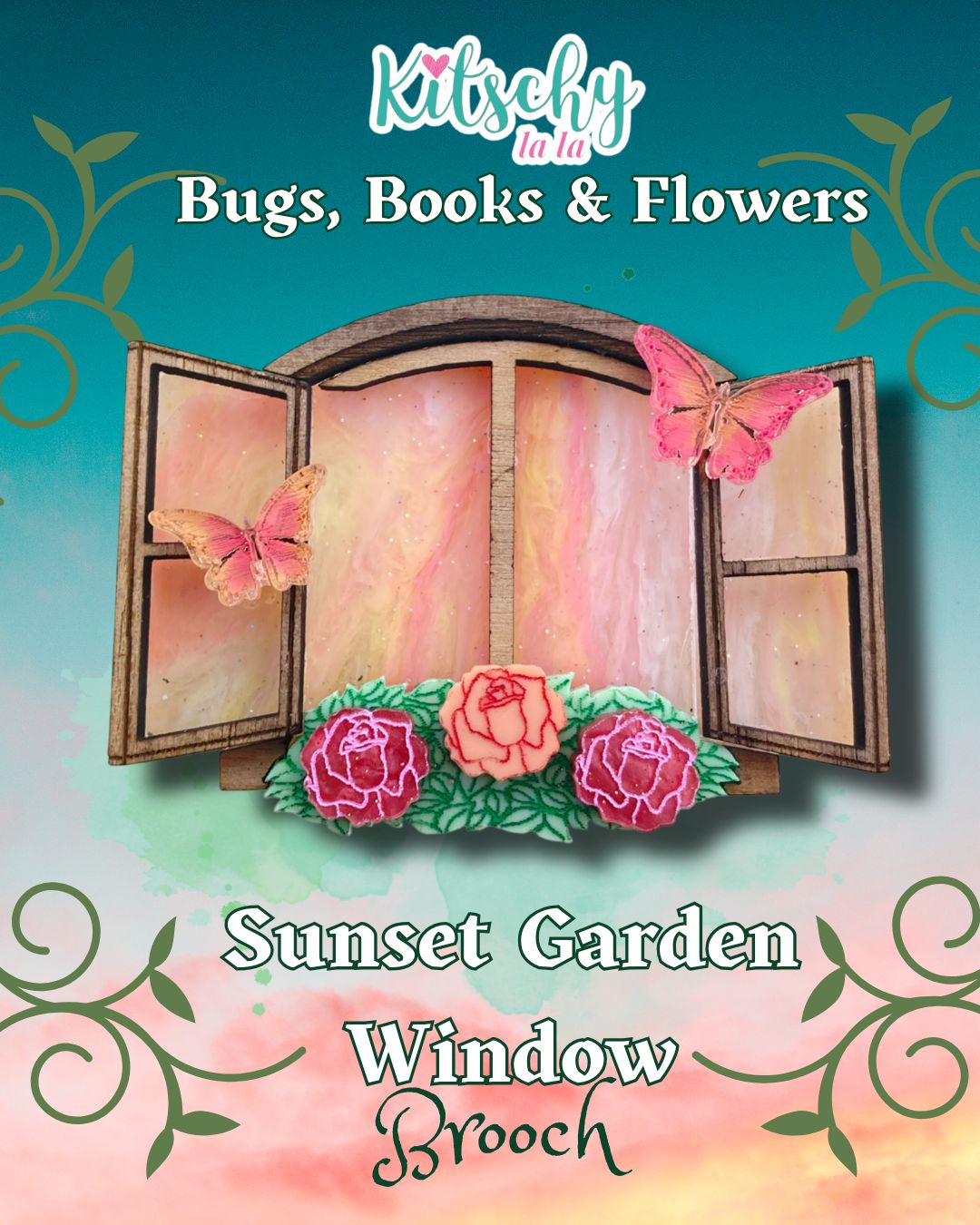 Sunset Window Garden Brooch