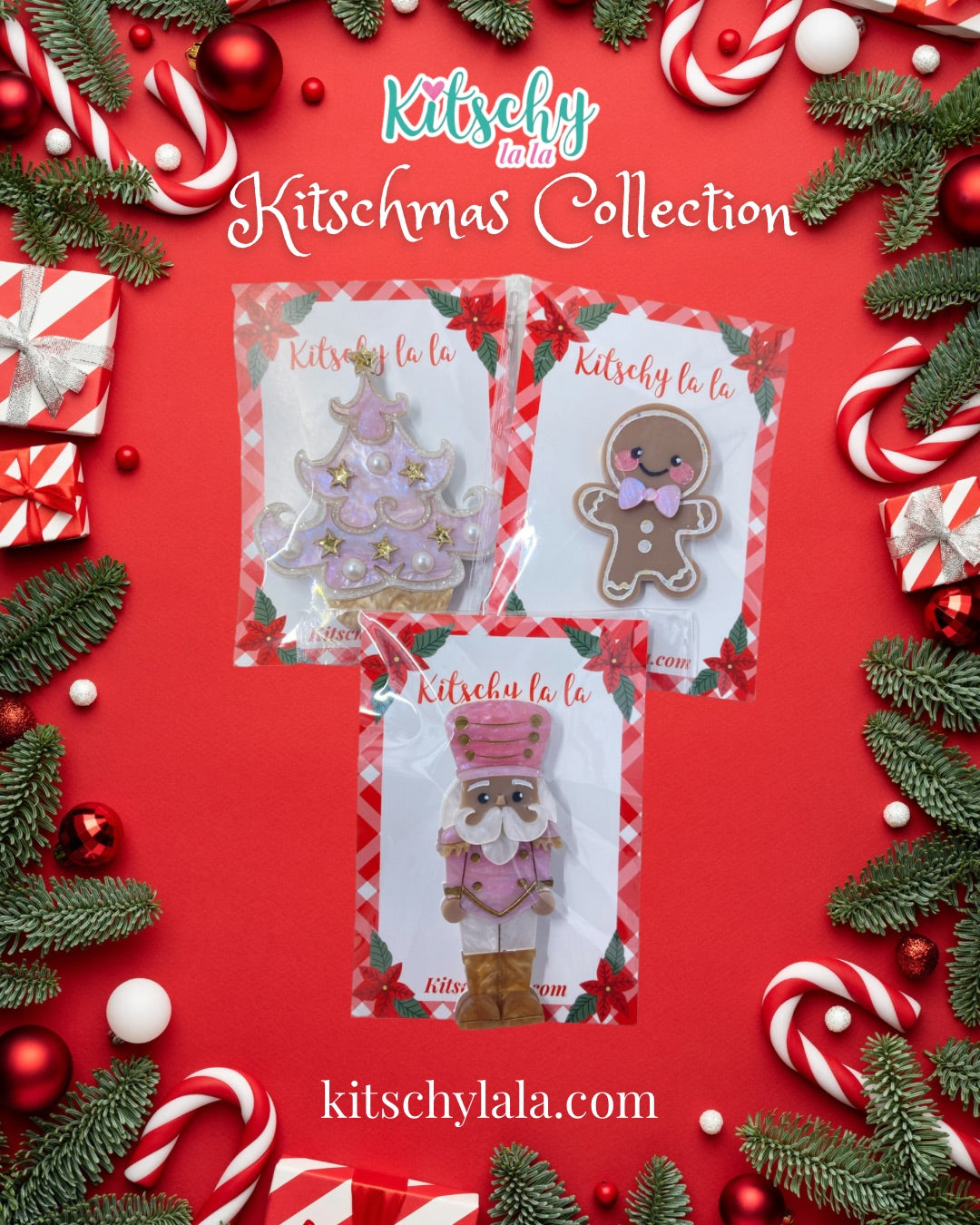 Pinkmas Set of 3 Brooches