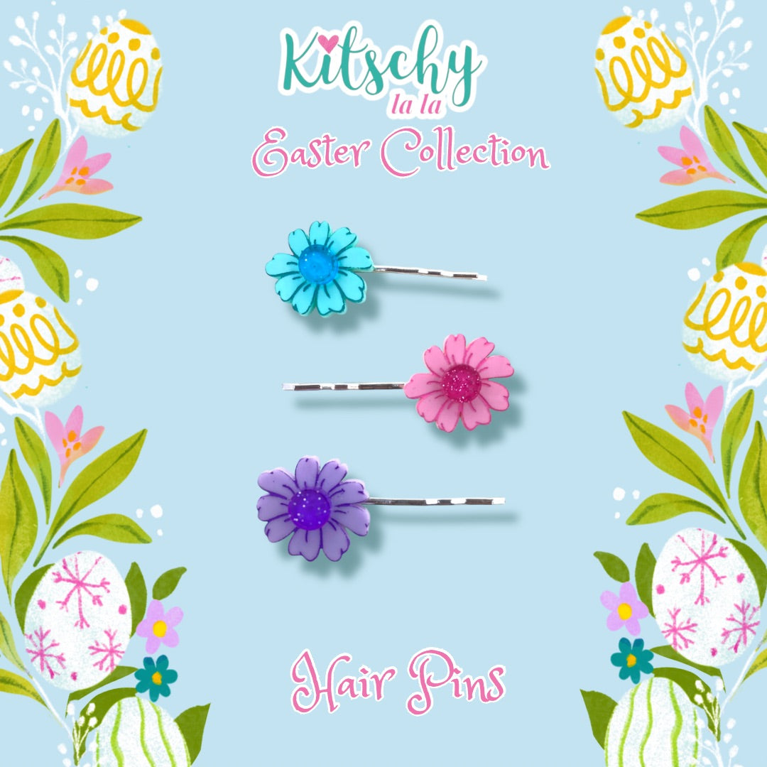 Easter Daisy Hair Pin Set