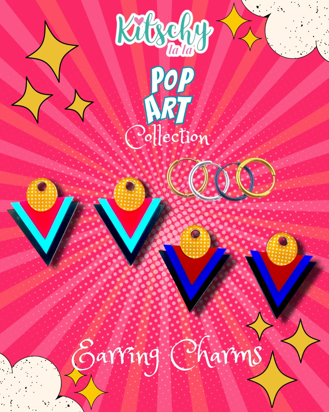 PRE ORDER Statement Pop Art Earring Charms