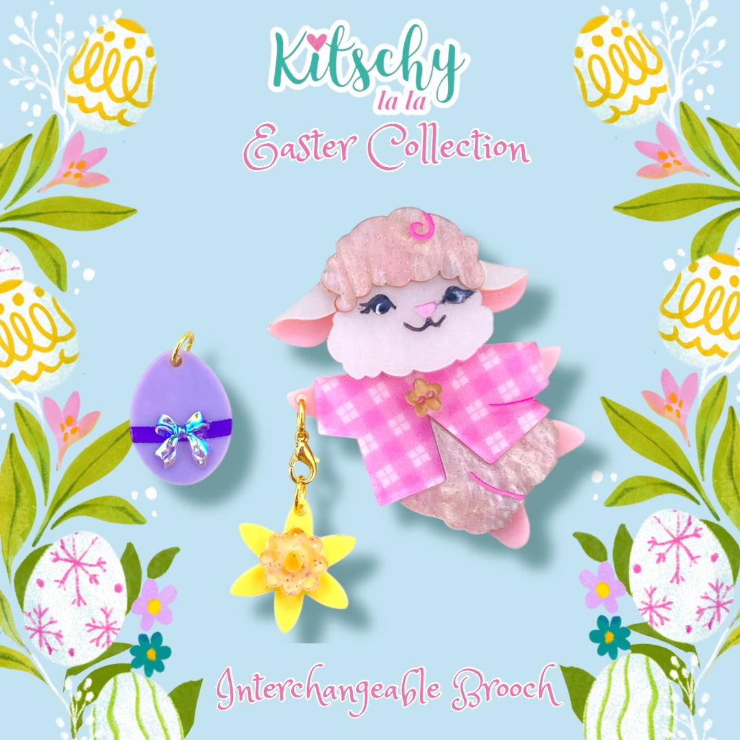 Interchangeable Easter Lamb Brooch