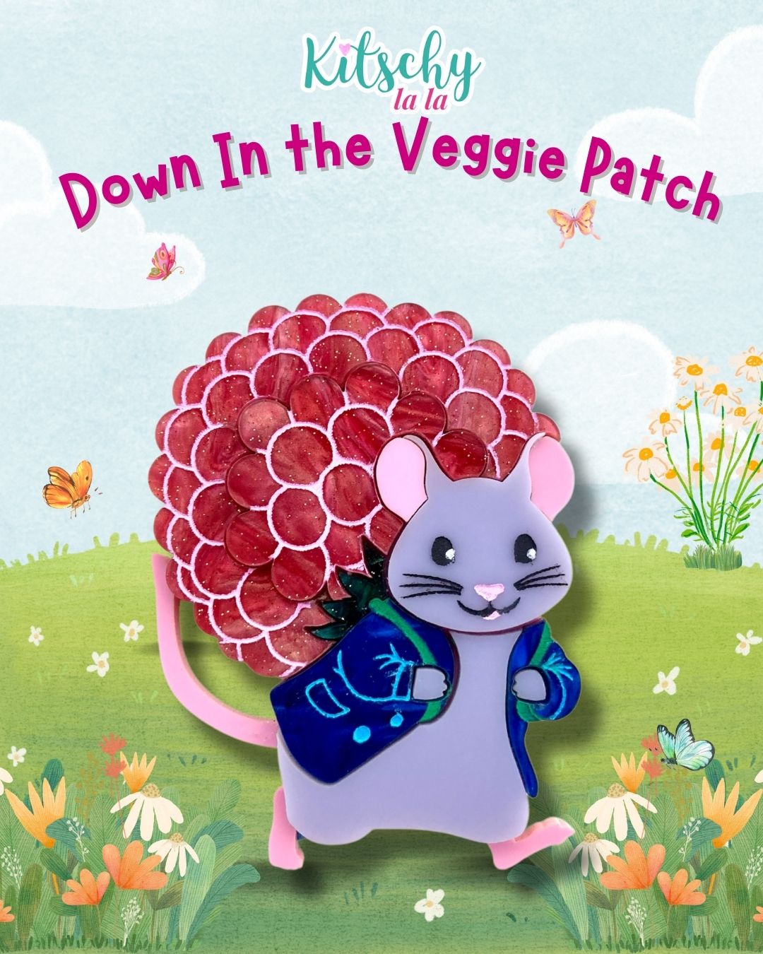 PRE ORDER Berry Mouse Brooch