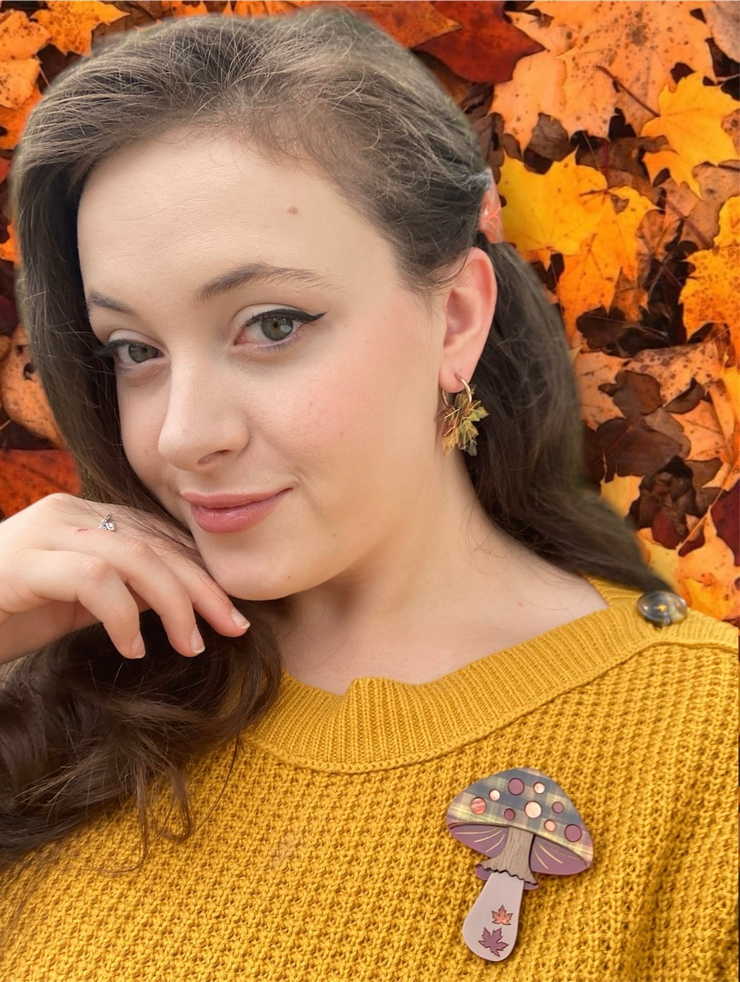 Tartan Toadstool Brooch