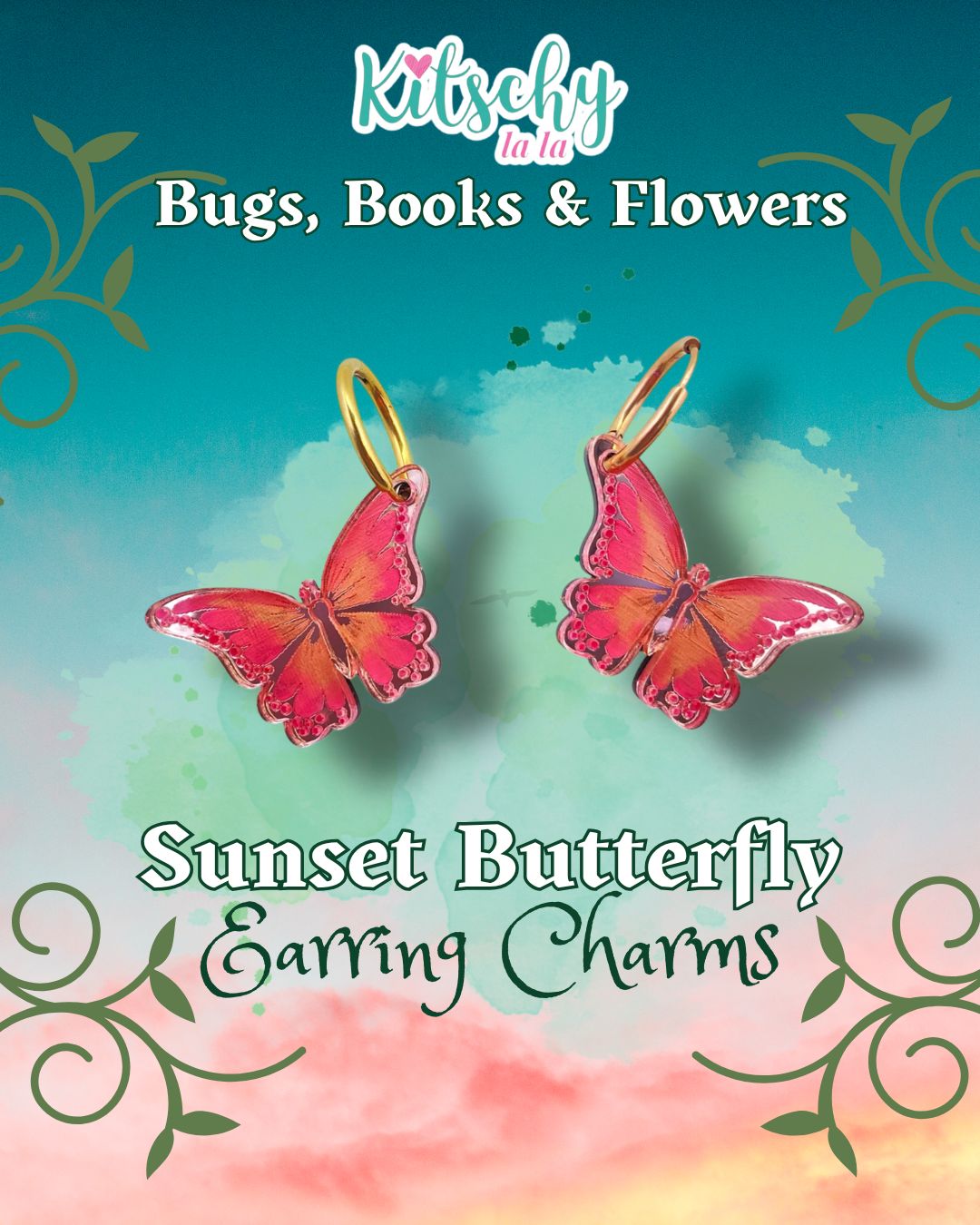 Sunset Butterfly Earring Charms