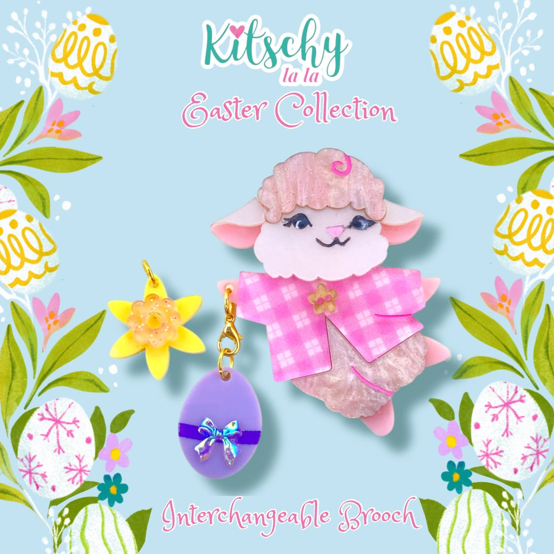 Interchangeable Easter Lamb Brooch