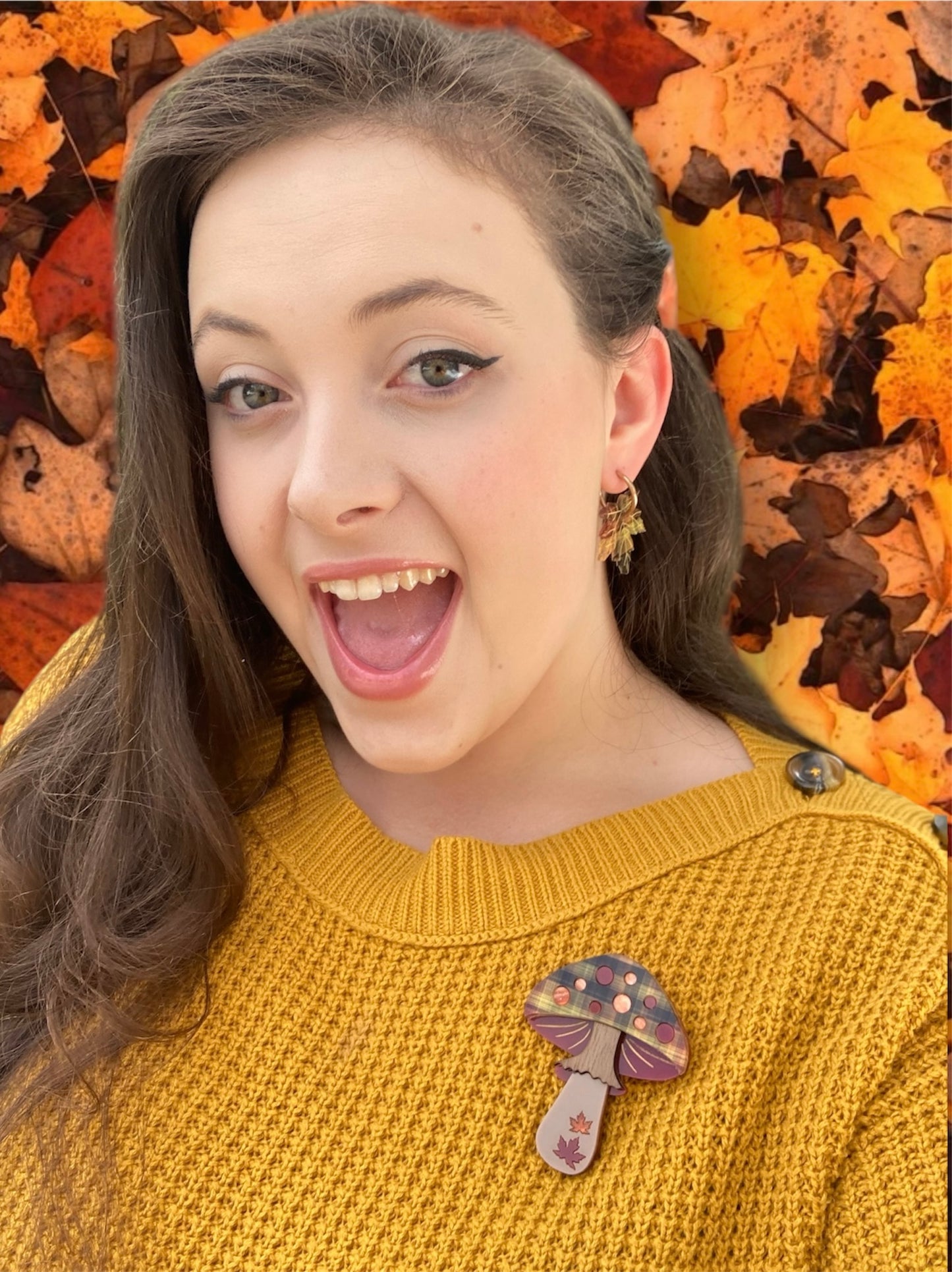 Tartan Toadstool Brooch