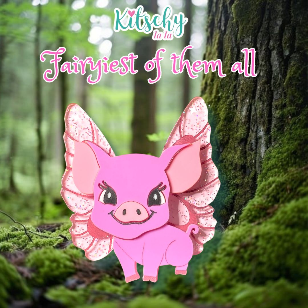 Flutter Piggy Brooch