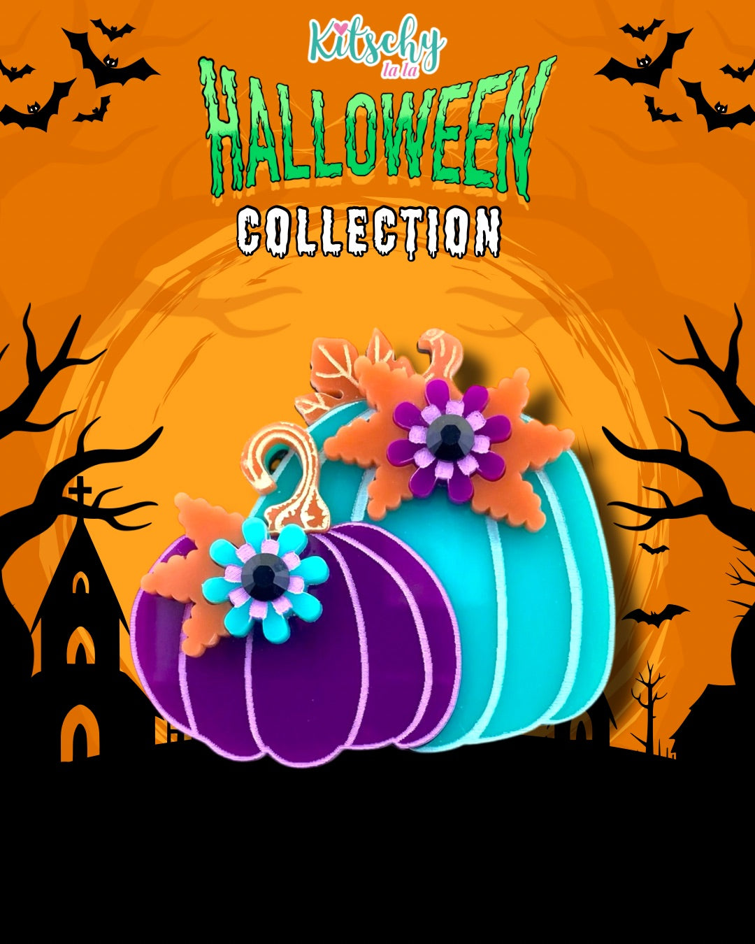 Floral Double Pumpkin Brooch