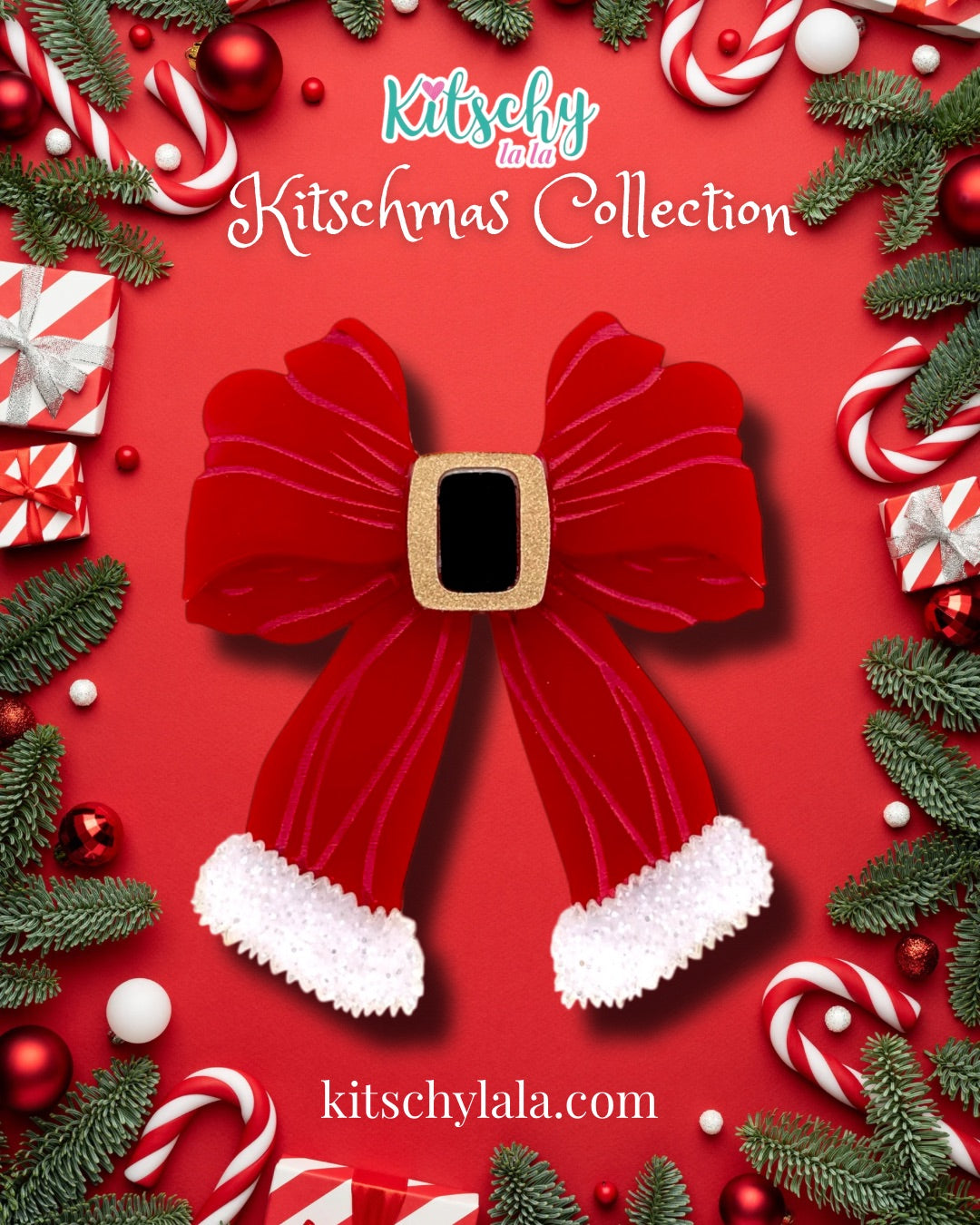 Santa Bow Brooch