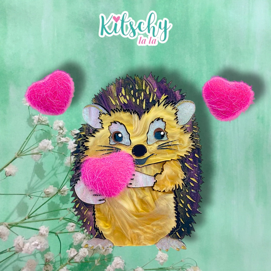 Fluffy Heart Stud Earrings