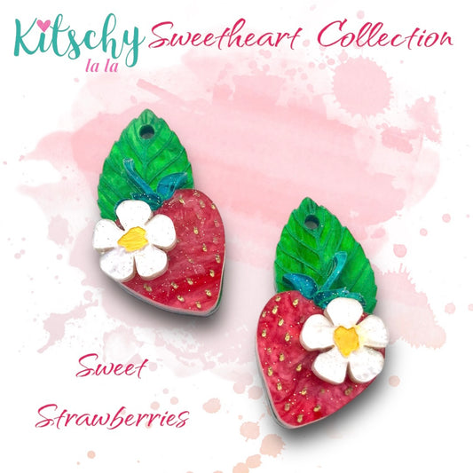 Sweet Strawberries Earring Charms