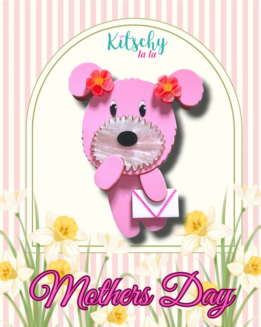 Mothers Day Pup Brooch