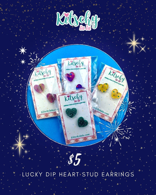 LUCKY DIP Heart Stud Earrings