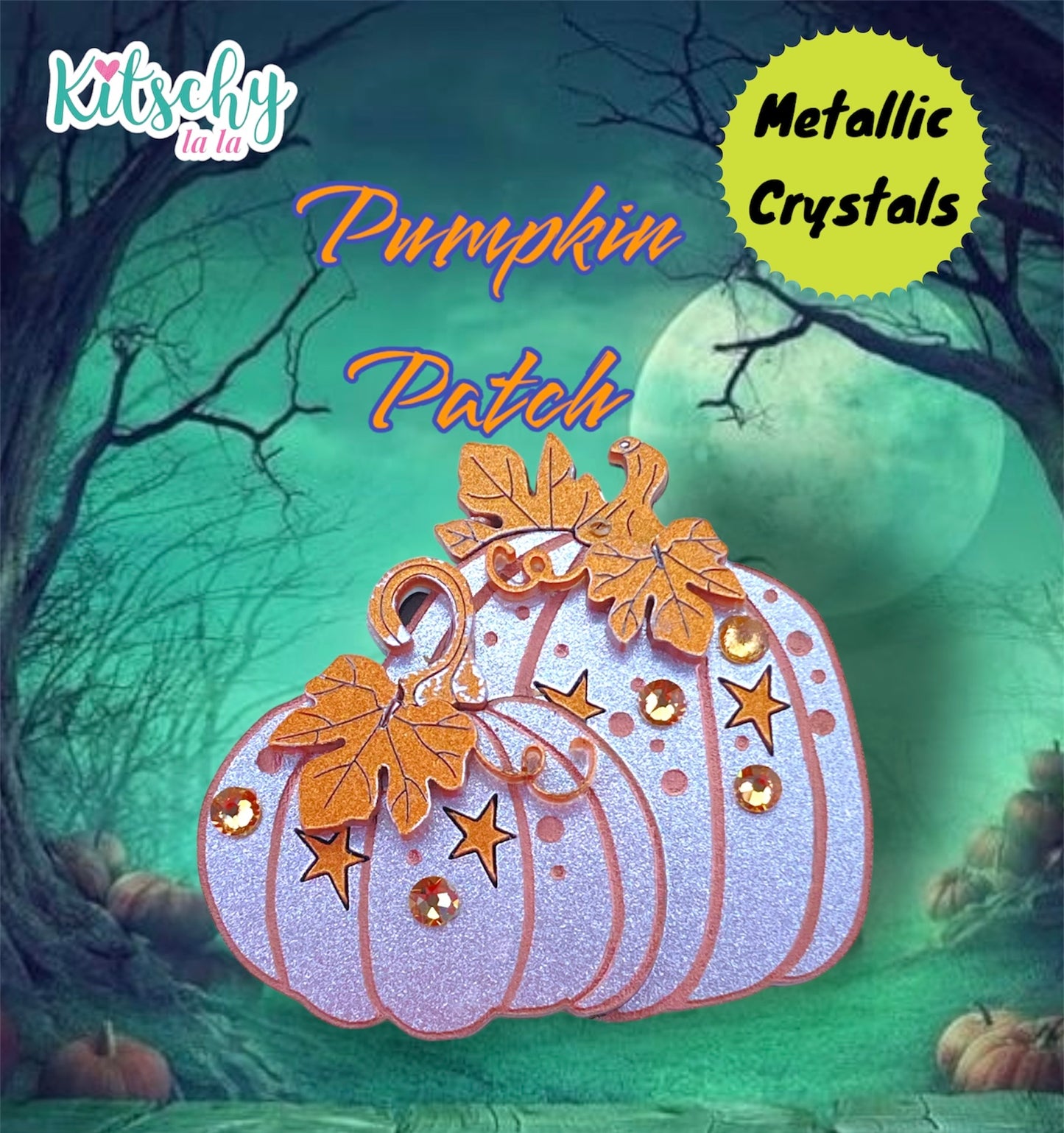 Metallic Silver Pumpkin Brooch