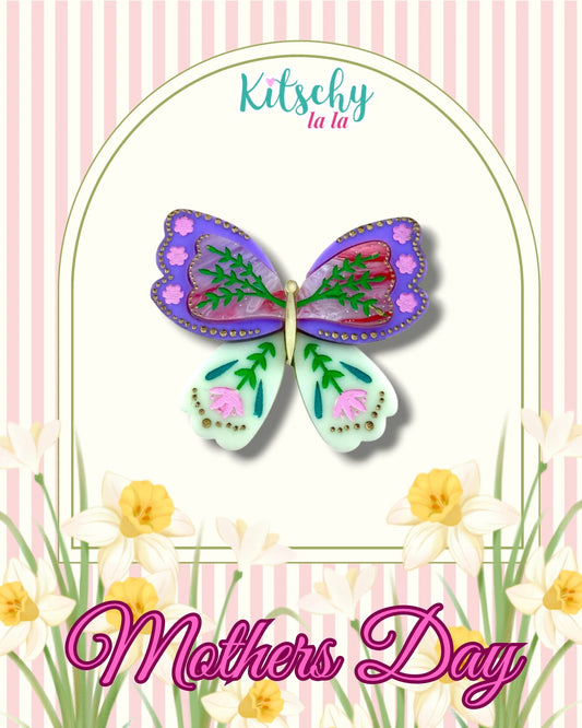 PRE ORDER Folk Art Butterfly Midi Brooch