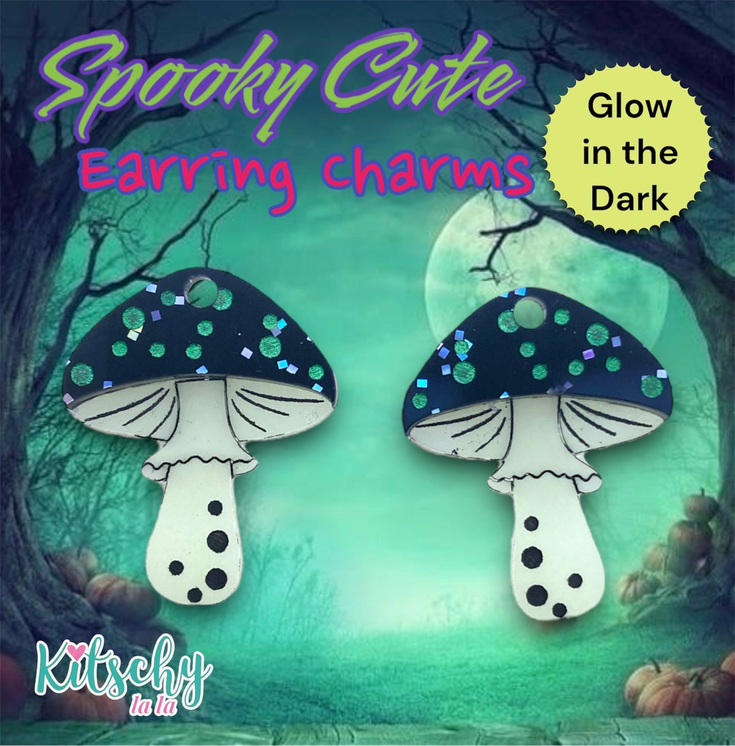 Halloween Toadstool Earring Charms