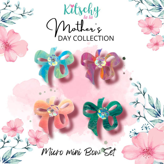 Micro Mini Bow Brooch Set