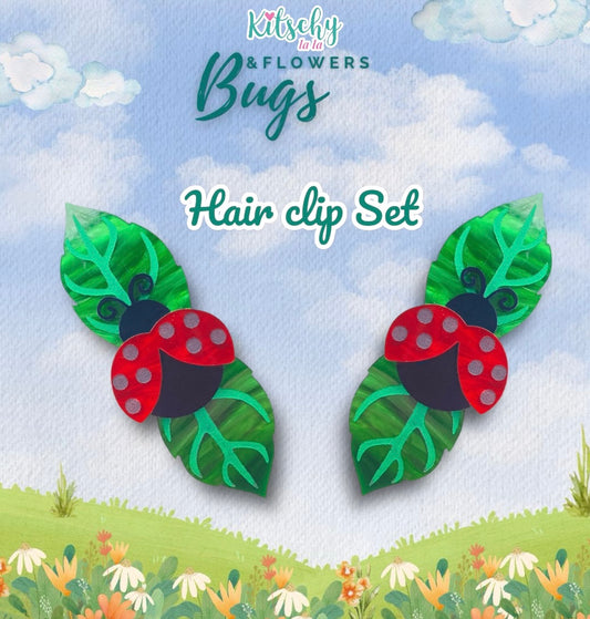 Ladybug Hair Clip Set