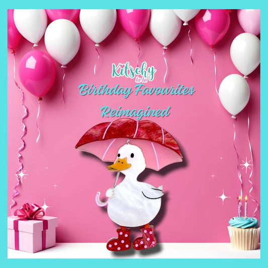 PRE ORDER Pink Puddle Duck Brooch