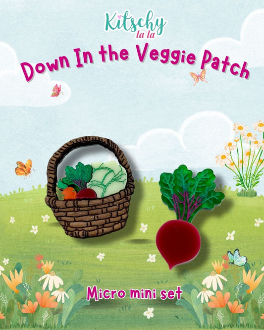 PRE ORDER Veggie Patch Micro Mini Brooch Set