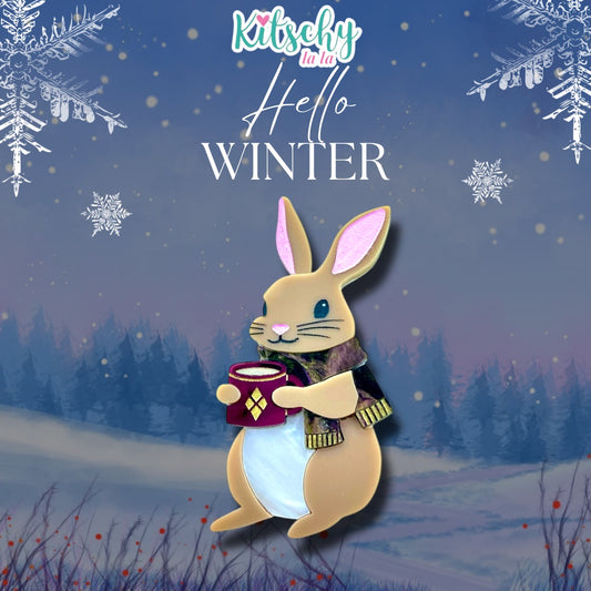 Cozy Rabbit Brooch