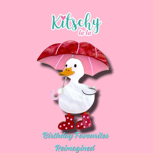 PRE ORDER Pink Puddle Duck Brooch