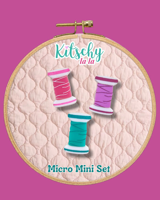 PRE ORDER Cotton Reel Micro Mini Brooch Set