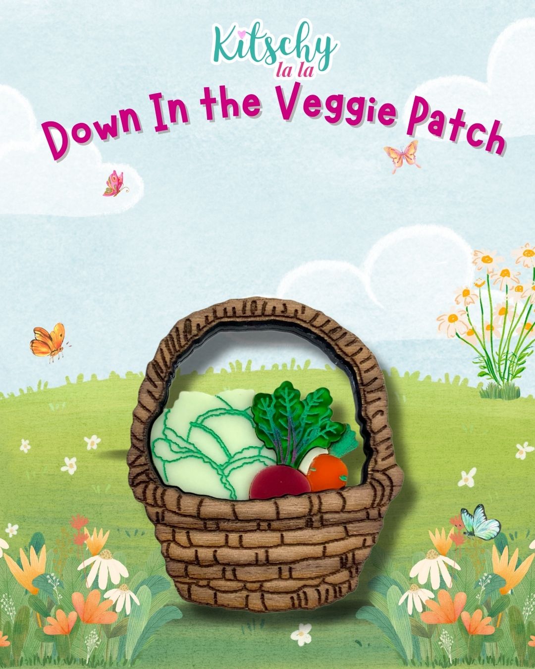 PRE ORDER Veggie Basket Brooch