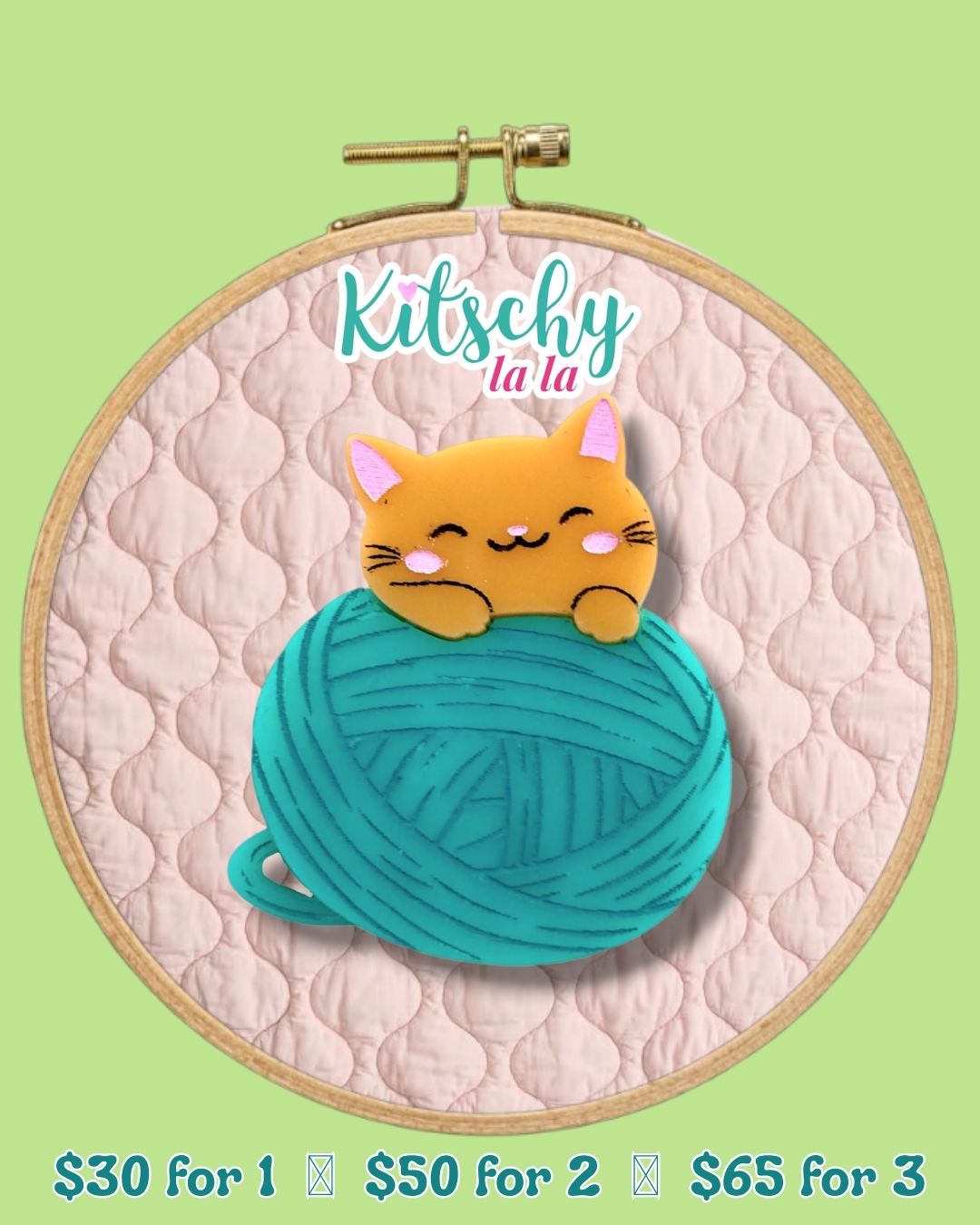 Woollen Kittens Midi Brooch