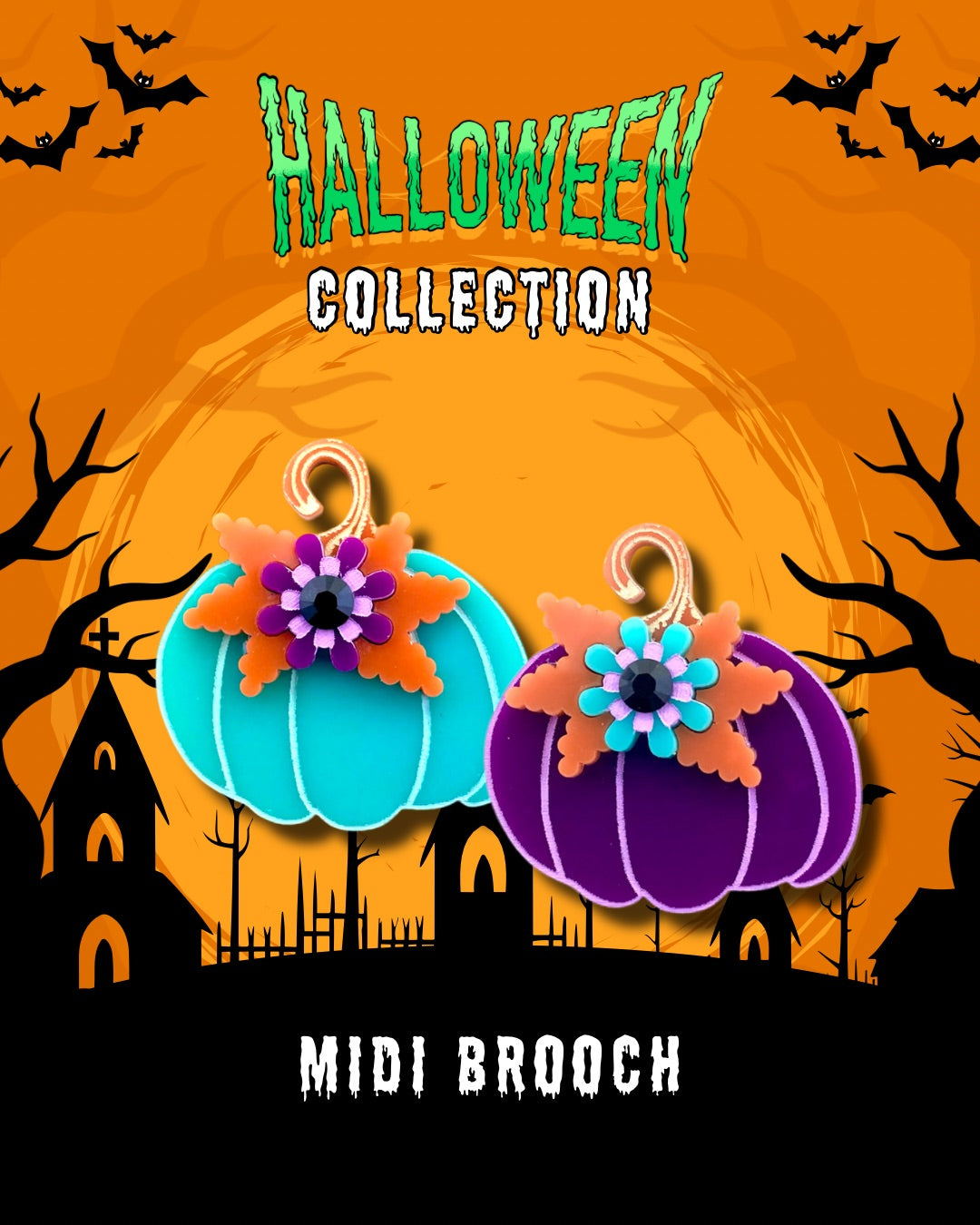 Midi Floral Pumpkin Brooch