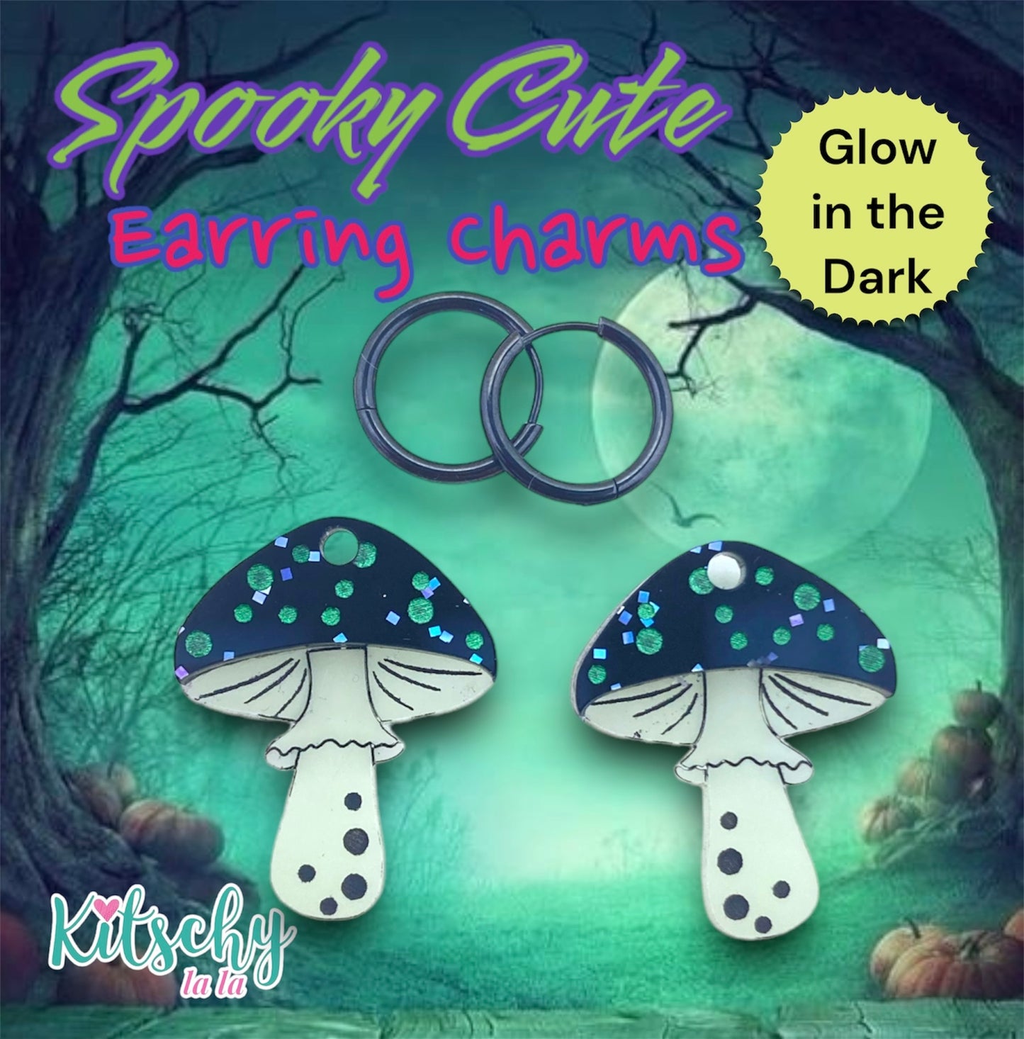 Halloween Toadstool Earring Charms