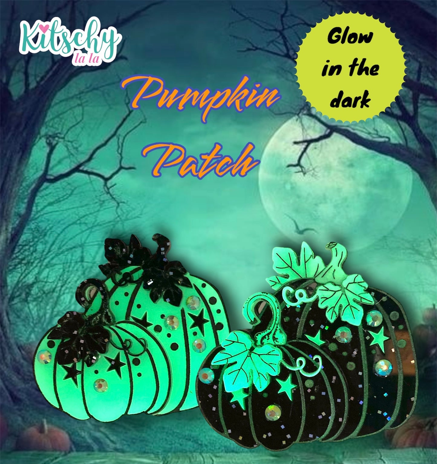 PRGlow in the Dark Double Pumpkin Brooch