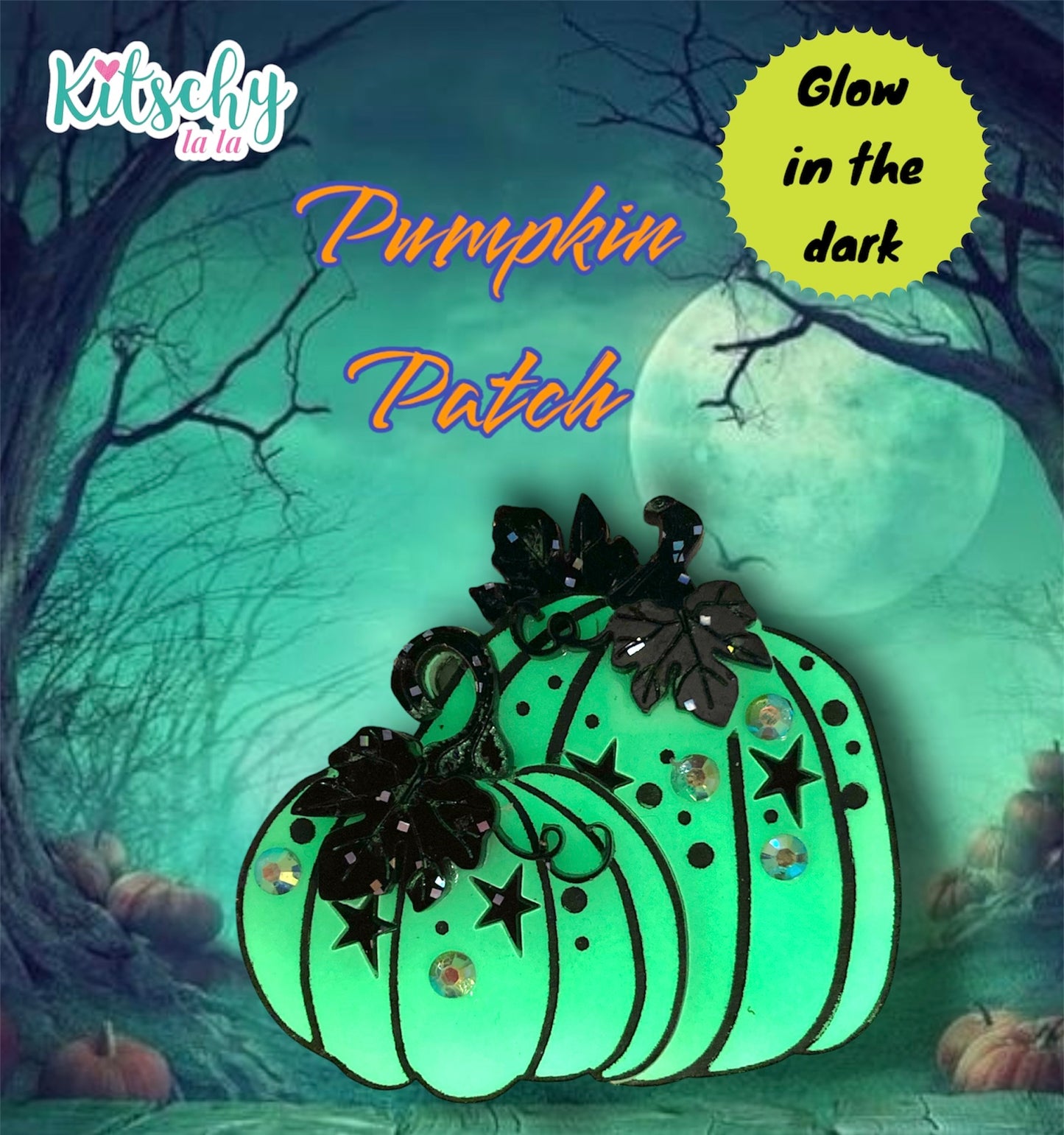 PRGlow in the Dark Double Pumpkin Brooch