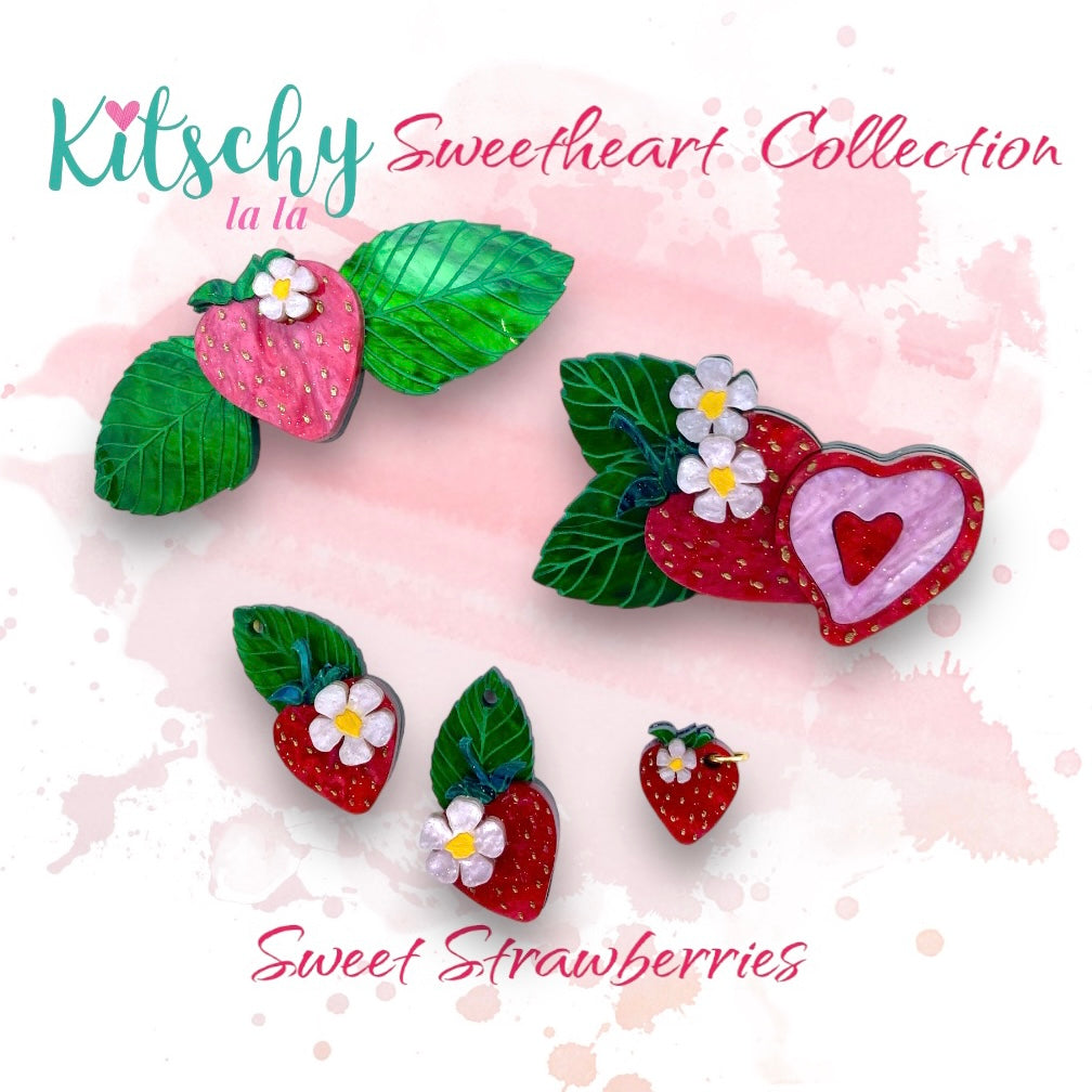 Sweet Strawberries Earring Charms