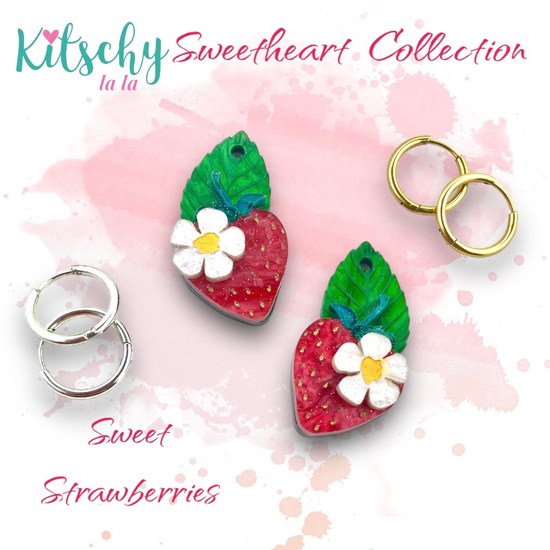 Sweet Strawberries Earring Charms