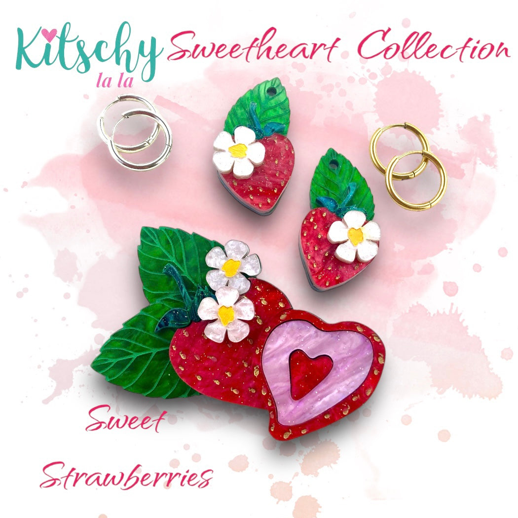 Sweet Strawberries Earring Charms