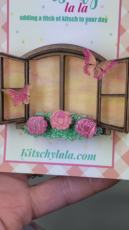 Sunset Window Garden Brooch