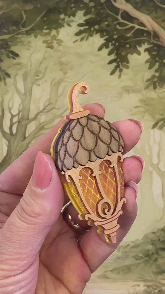 PRE ORDER Acorn Lantern Brooch